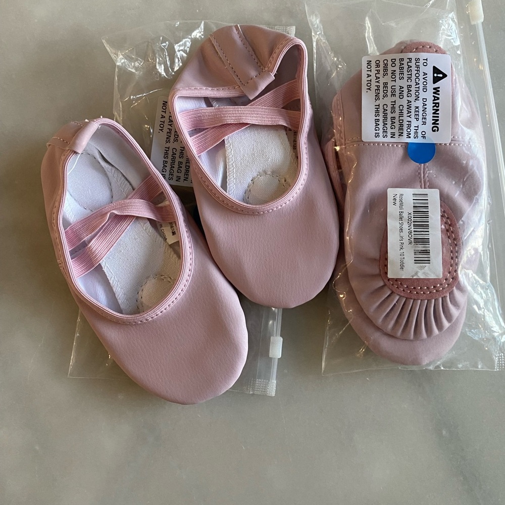 New! Ballet Shoes for Girls/Toddlers/Kids size 10 pink set of 2